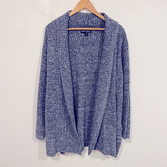 Barefoot Dreams Cozychic Lite Montecito Cardi Heathered Indigo/Stone 3X - Picture 5 of 16